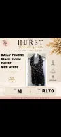 Daily Finery Black Floral Halter Mini Dress